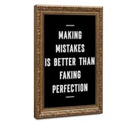ELKPDOE Making Mistakes Is Better Poster Motivational Quotes | 24"L x 36"W, Retro Gold Frame, Multiple sizes, Multiple frame styles, Wall Art Print, for Home Decor