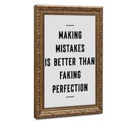 ELKPDOE Making Mistakes Is Better Poster Motivational Quotes 5 | 12"L x 18"W, Retro Gold Frame, Multiple sizes, Multiple frame styles, Wall Art Picture, for Dorm Room Decor