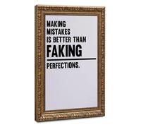 ELKPDOE Making Mistakes Is Better Poster Motivational Quotes 9 | 12"L x 18"W, Retro Gold Frame, Multiple sizes, Multiple frame styles, Wall Art Picture, for Home Decor