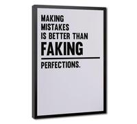 ELKPDOE Making Mistakes Is Better Poster Motivational Quotes 9 | 20"L x 30"W, Black Frame, Multiple sizes, Multiple frame styles, Wall Art Paintings, for Home Decor