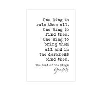ELKPDOE One Ring to Rule Them All Poster Quotes | 16"L x 24"W, Unframed Print, Multiple sizes, Multiple frame styles, Wall Art Picture, for Home Decor
