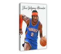 ELKPDOE Shai Gilgeous Alexander Poster Basketball Photo Canvas Poster Bedroom Decor Landscape Office Room Decor Gift Frame:16x24inch(40x60cm)
