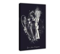 ELKPDOE Sir Alex Ferguson Poster Football Canvas Poster Wall Art Decor Print Picture Paintings for Living Room Bedroom Decoration Frame:20x30inch(50x75cm)