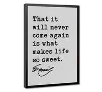 ELKPDOE That It Will Never Come Again Poster Quotes | 12"L x 18"W, Black Frame, Multiple sizes, Multiple frame styles, Wall Art Print, for Office Decor
