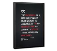 ELKPDOE The Greatness of A Man Is Not in Motivational Quote Poster | 16"L x 24"W, Black Frame, Multiple sizes, Multiple frame styles, Wall Art Print, for Office Decor