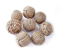 Elkpruu Rustic Jute Orbs Set of 8, Farmhouse Decorative Balls for Bowls, Vase Fillers, Christmas Centerpiece, Handwoven Home Decor Ornaments, Potpourri Accents
