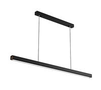 Elksdut Black Pendant LED Linear Light, LED Kitchen Island Hanging Light Fixture, Modern Pendant Lamp Chandelier Spotlight Long Strip Light for Office Dining Room Table Tea Room Bar Lamp