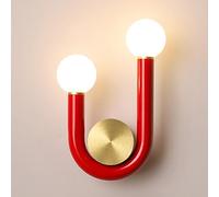 Elksdut Decorative Wall Sconce U-shaped Design Wall Lamp Modern Bedside Wall Light With White Acrylic Shade Wall Lamp 3000K LED For Bedroom Dining Room Background Wall