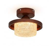 Elksdut Flush Mount Ceiling Light, 8.66 Inch Ceiling Fixture with Textured Resin Shade