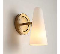 Elksdut Indoor Wall Mounted Lights Milky White Glass Wall Lamp Single Head Hardware Wall Sconce E27 Lighting Fixture for Bedside, Porch, Aisle, Background Wall, Living Room, Dining Room