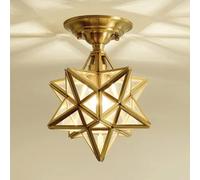 Elksdut Modern Star Ceiling Light, Star Ceiling Lamp Gold Flush Mount Star Pendant Light Fixture, Creative Sputnik Chandelier Lighting For Bedroom Dining Room Porch