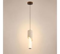 Elksdut Vertical Cylinder Pendant Lamp Yellow Travertine Pendant Light