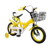 Elksften 12 Inch Bicycle, Small All Terrain Bicycle with Stabilisers, Kickstand, Bell, Adjustable Sport Bike for Boys And Girls 2-4 Years