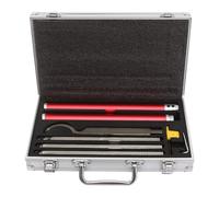 Elksften 8pcs Carbide Wood Lathe Turning Tools Set - Red Interchangeable Woodturning Chisels with Diamond, Round, Square Cutters, CNC Tungsten Steel Blades & Aluminium Handle for Wood Turning Lathes