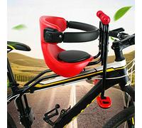 Elksften Bike Child Seat, Front Mounted Child Bike Seat, Adjustable Bicycle Child Safety Seat, Bike Child Seat W/Non-slip Safety Guard, 110lbs Max Load for 1-4 Years Old Fits Mountain Bikes Red