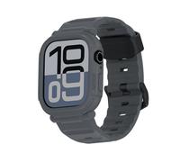 elkson Bands Case for Apple Watch Series 11 10 42mm for Men, Rugged Heavy Duty Bumper Tactical Strap Quattro Pro 2.0 Series for iWatch, Military Grade Durable Protective Cover, Shockproof, Grey
