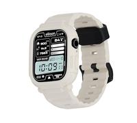 elkson Bands Case for Apple Watch Series 9 45mm SE 44mm Men, Rugged Heavy Duty Bumper Tactical Strap Quattro Pro 2.0 Series iWatch, Military Grade Durable Protective Cover, Shock Proof, Starlight