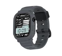 elkson Bands Case for Apple Watch Series 9 45mm SE 44mm Men, Rugged Heavy Duty Bumper Tactical Strap Quattro Pro 2.0 Series iWatch, Military Grade Durable Protective Cover, Shock Proof, Grey