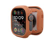 elkson for 49mm Apple Watch Ultra 3/2/1 Bumper Case with Screen Protector Tempered Glass, Quattro Max Series Rugged for iWatch, Military Grade Durable Protective Cover, Flexible Shockproof, Orange