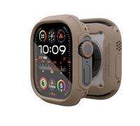 elkson for 49mm Apple Watch Ultra 3/2/1 Bumper Case with Screen Protector Tempered Glass, Quattro Max Series Rugged for iWatch, Military Grade Durable Protective Cover, Flexible Shockproof, Tan
