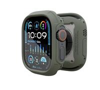 elkson for 49mm Apple Watch Ultra 3/2/1 Bumper Case with Screen Protector Tempered Glass, Quattro Max Series Rugged for iWatch, Military Grade Durable Protective Cover, Flexible Shockproof, Green