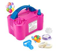 Elkster Electric Balloon Pump - Dual Nozzle Balloon Inflator With Built-in Tie Tool - Portable Balloon Pumper for Party, Wedding, Birthday, Decoration & Promotional Activities - 220V-240V (600 Watt)