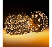 ELKTRY 50M 2000LED Outdoor Christmas Lights, Green Wire Christmas Tree Lights Mains Powered, Waterproof 8 Modes Ultra Bright String Lights for Xmas Tree Party Wedding Decoration, Warm White