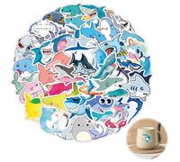 Elkuaie 50PCS Shark Stickers, Cute & Cool, PVC, Waterproof, Decorate Water Bottles, Laptops, Luggage, Phone