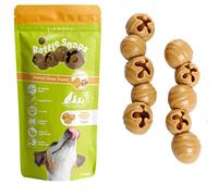 Elkwood Rattlesnaps Natural Dog Treats, Low Fat, High in Fibre Healthy Dog Chews - Peanut, Pumpkin & Chicken - 2x50g PCS, Caramel