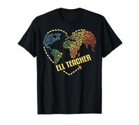 ELL Teacher ESL World Heart Floral Education Language T-Shirt
