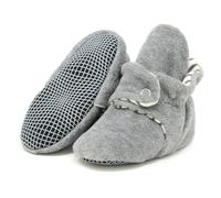 Ella Bonna Mini Fleece Booties with Non Skid Bottom | Flexible | For Baby Boys Girls Toddlers (18-24 Months, Grey)