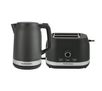 Hamilton Beach Kettle and Toaster Set, Ella, 1.7L Kettle, 2 Slice Toaster, Boil Dry Protection, Removable Filter, 7 Browning Levels, Removable Crumb Tray, Charcoal - HBELLAMCH