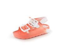 ella Childrens Sliders Sandals Kids Toddler Infant Pool Slides Summer Beach Holiday Lightweight EVA Buckle Slip Ons (White/Orange, UK Footwear Size System, Toddler, Women, Numeric, Medium, 7)