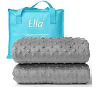 Ella Children's Weighted Blanket 2.4 kg 90x120 cm,Therapy Blanket for Stress Relief & Anxiety, Hypoallergenic Glass Beads, Soft & Cooling Cotton Outer Layer, for Children from 15-25 kg,Grey Minky
