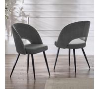 Ella Dining Chair - Set of 2 - Onyx Dark Grey Fabric