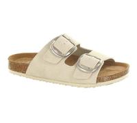 ella Double Buckle Slider Sandals Cork Footbed Brown Tan Stone Color Options