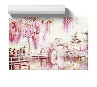 Ella Du Cane Japanese Oriental Wisteria, Kameido Painting | Unframed Wall Art Print | Ready to Frame Poster | Modern Home Decor Picture | Artwork for Living Room or Office | A2 (42x59.4 cm)