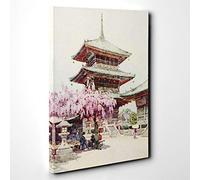 Ella Du Cane Japanese Oriental Wisteria, Kyomidzu Canvas Print | Gallery Wrapped 30mm Frame Wall Art | 30x20 inches | Ready to Hang | Asian Picture | Living Room Bedroom Lounge Office