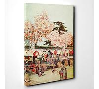 Ella Du Cane Japanese The Feast of The Cherry Blossoms Canvas Print | Gallery Wrapped 30mm Frame Wall Art | 30x20 inches | Ready to Hang | Asian Still Life Picture | Living Room Bedroom Lounge Office