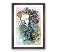 Ella Fitzgerald in Abstract Framed Print | A2 Walnut Framed Wall Art | Ready to Hang | Abstract Fantasy Picture | Living Room Bedroom Lounge Office