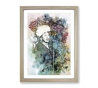 Ella Fitzgerald In Abstract Modern Art Framed Print | A4 Oak Framed Wall Art | Ready to Hang | Abstract Fantasy Picture | Living Room Bedroom Lounge Office
