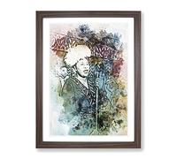 Ella Fitzgerald In Abstract Modern Art Framed Print | A4 Walnut Framed Wall Art | Ready to Hang | Abstract Fantasy Picture | Living Room Bedroom Lounge Office