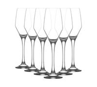 LAV Ella Glass Champagne Flutes - 230ml - Pack of 6 - Wine, Cocktail, Processo Glassware Set for Wedding, Anniversary, Birthday Celebration, Hen Party