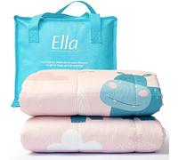Ella Hippo Children's Weighted Blanket, 3.2 kg, 100 x 150 cm, Therapy Blanket, for Stress Relief & Anxiety, Hypoallergenic Glass Beads, Soft & Cooling Cotton Outer Layer, for Children from 25-40 kg