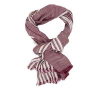 Ella Jonte Mens Striped Blue Red or Grey White Cotton Scarf, red, One Size