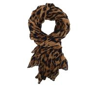 Ella Jonte Women's Lightweight Scarf Leopard Beige Grey or Brown Animal Print, brown, One size