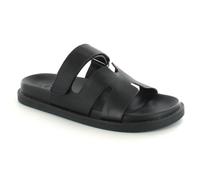 ella Ladies Comfort Slide Sandals, Adjustable Strap, Cut-Out Design, Available in Black, Tan, Rose Gold (Black, UK Footwear Size System, Adult, Women, Numeric, Medium, 6)