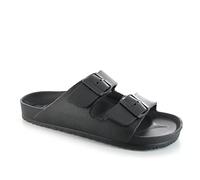 ella Ladies Double Buckle Slides (Black, uk_footwear_size_system, adult, women, numeric, medium, numeric_6)