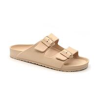 ella Ladies Double Buckle Slides (Nude, uk_footwear_size_system, adult, women, numeric, medium, numeric_3)