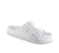 ella Ladies Double Buckle Slides (White, uk_footwear_size_system, adult, women, numeric, medium, numeric_3)